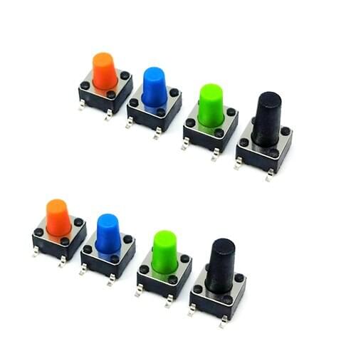 1000Pcs 6*6*9.5mm SMD Micro Push Button Tactile Tact Electronic Switch Brown/Blue/Black/Red/Orange/Green/Yellow/White