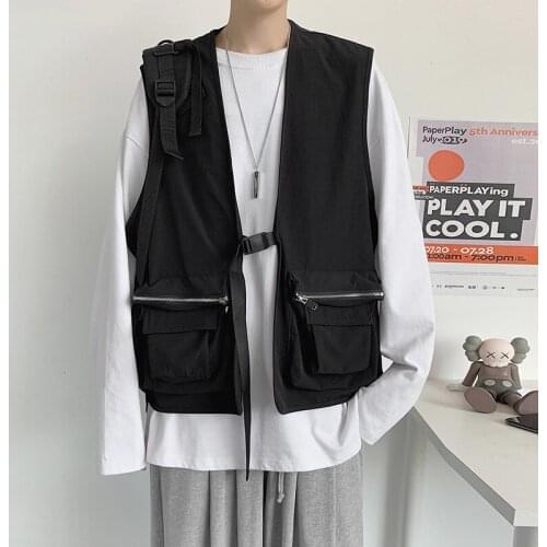 2021 Mens Wear Fashion Dark Personality Tactical Function Style All-match Fashion Mens And Womens Vest