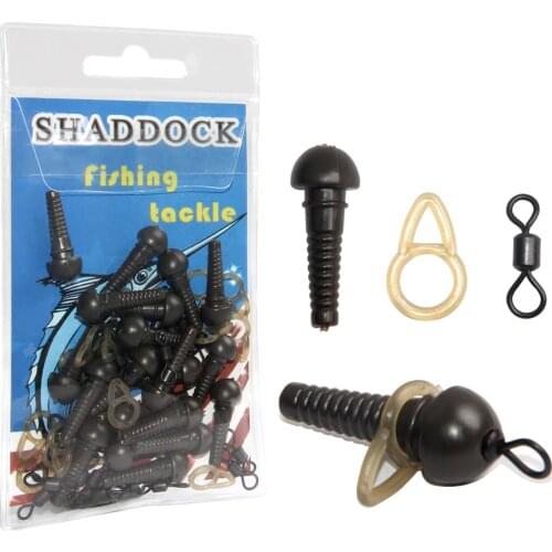 30Pcs Carp Rigs Fishing Rolling Swivels Carp Fishing Safety Sleeves Run Rings Lead Clips Tackle Terminal Fishing Accessories