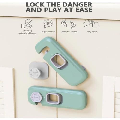 5PCS a Set Child Safety Cabinet Drawer Lock Anti-Pinching Protector ABS Safety Lock Refrigerator Safety Buckle Baby Care Items