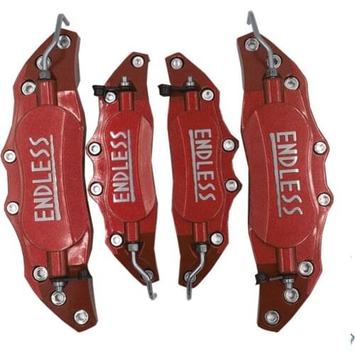 4PCS ENDLESS Aluminum Brake Caliper Covers Front Rear Blue Red Yellow Universal Metal Caliper Cover Kit Decoration Car Sticker