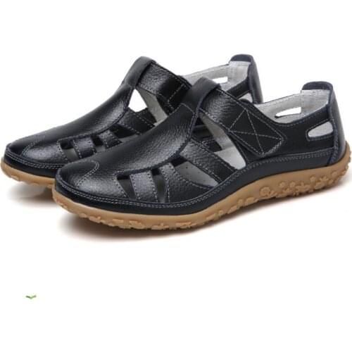 Autumn Big size 35-42 spring women flats shoes women genuine leather flats ladies shoes female cutout slip on ballet flat loafer