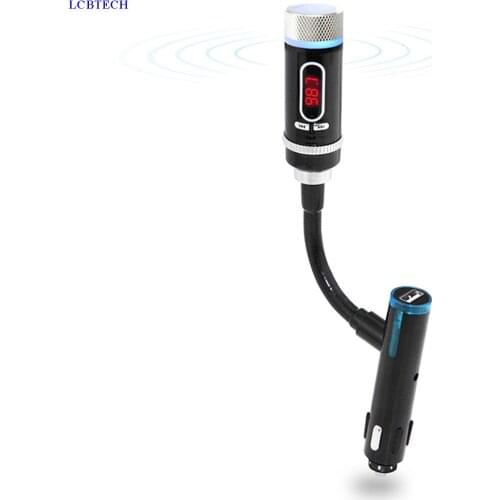 Bluetooth Hands-free Hi-Fi FM Stereo Transmitter Player With USB Car Charger And LCD Interface With Backlight For Smartphones