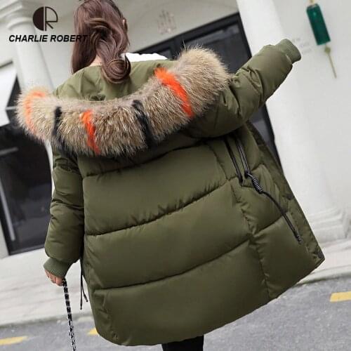 Женские пуховики с мехом CHARLIE ROBERT China At AliExpress