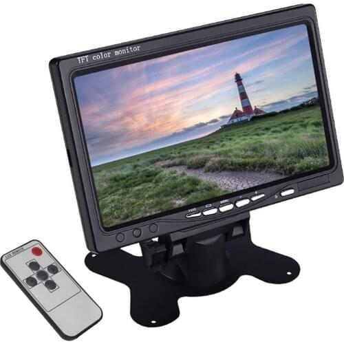 HD 12V 24V TFT Color Car Monitor 7 inch Headrest Universal Rear View Camera Monitor LCD Screen 800*480 Two Way Video Input
