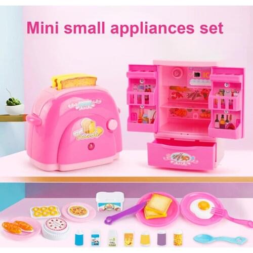 Children Kids Toys Mini Simulation Refrigerator Toaster Kids Educational Role Play Set Birthday / Christmas NEW Year Gift