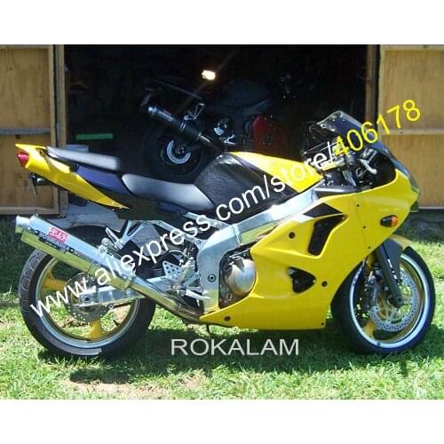 For Kawasaki NINJA ZX6R 00 01 02 ZX 6R ZX-6R 2000 2001 2002 Yellow Free Customized Fairing Kit (Injection Molding)