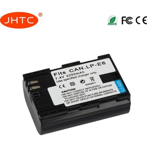 LP-E6 LP-E6N Camera Battery 2200mAh For Canon EOS 5DS 5D Mark II Mark III 6D 7D 60D 60Da 70D 80D DSLR EOS 5DSR LP E6