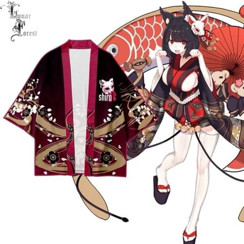 Fox Mask Sakura Cool 3D Printing Japanese Kimono Haori Yukata Cosplay Women/Men Fashion Summer Casual Short Sleeve Streetwear