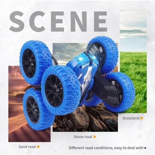 1pc Childrens Remote Control Six-wheel Tumbling Stunt Car With Light Electronics Off-road Climbing Car For Kids Funny Gift Toy