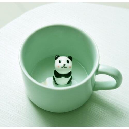 Kitchen 3d Mug Animal Inside Cup Cartoon Ceramics Figurine Teacup Christmas Birthday Gift For Kids Women Men Coffee Mug