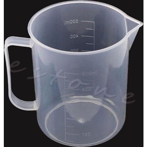 Kitchen Laboratory Test Tool Plastic Graduated Measuring Beaker Cup 500mL-W110