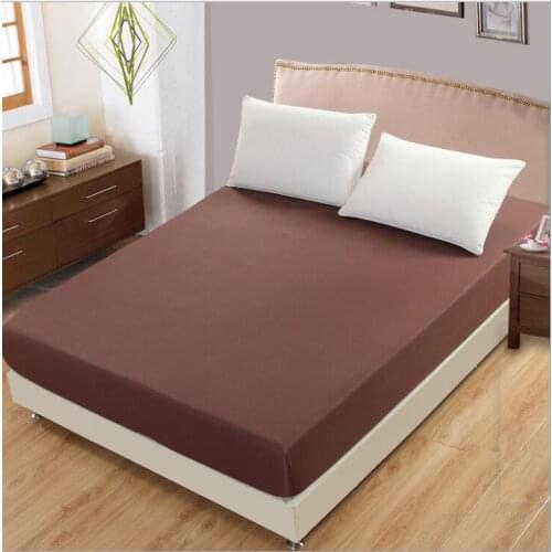 1pcs 100%Polyester Solid Fitted Sheet Mattress Cover Four Corners With Elastic Band Bed Sheet hot selling bed sheet