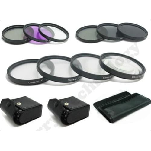 55MM Macro Close Up Set + UV CPL FLD/ ND 2 4 8 Filter Kit for Canon & Nikon DSLR