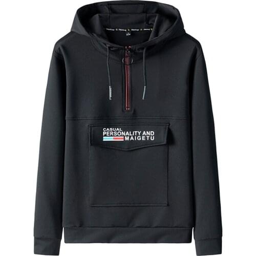 EL BARCO Hip Hop Print Men Hoodies Sweatshirt Autumn Cotton Pocket Streetwear Black White Male Coat Tops Soft Yellow Red Jackets