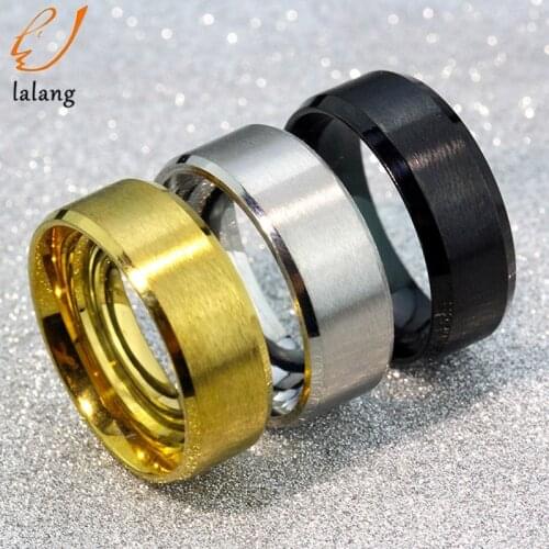 Men Black Titanium Stainless Ring