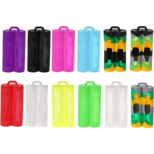 Mini Soft Silicone Case Protective Skin Cover Storage Bag For 2x 18650 Battery