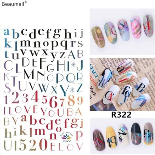 Letters Nails Art Manicure Back Glue Decal Decorations Nail Sticker For Nails Tips Beauty