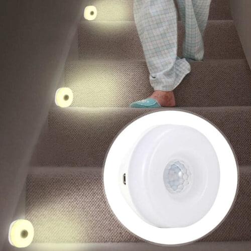 Night Light Colorful Body Motion Sensor Light USB Rechargeable Night Light for Home Cabinet Stairs