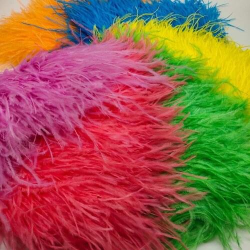 Wholesale High Quality Fluff Ostrich Feather Ribbon, Length 10-15cm Feather Trim Fringe DIY Costumes Sewing Clothing Accessories