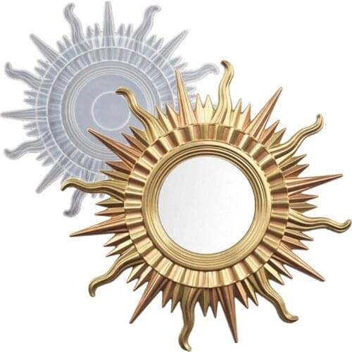 Sun Moon Mirror Wall Decoration Crystal Epoxy Resin Mold Hanging Ornaments Casting Silicone Mould DIY Crafts Home Decortives