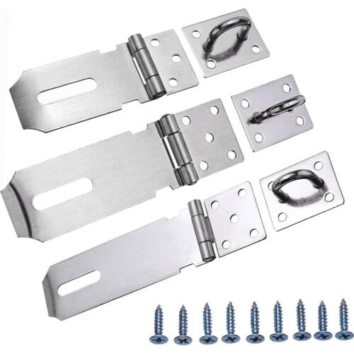 1 Set Three Inchs Portable Stainless Steel Anti-theft Door Lock Hasps Insurance Buckle Home Improvement Hasps