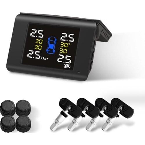 Folding Style Car TPMS Tyre Pressure Monitor System with 4 Internal Sensor Digital LCD Display Auto Alarm Systems Tyre Pressure
