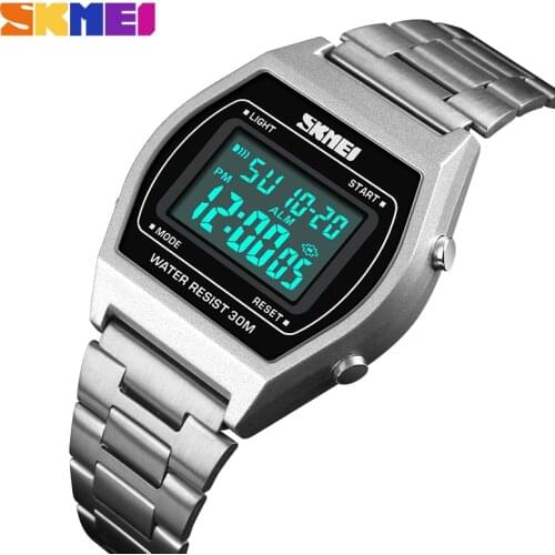 SKMEI Ladies Fashion Watches Outdoor Sport Luxury Alloy Digital Watch Strap Business Relogio12/24 Hours Relogio Feminino Digital