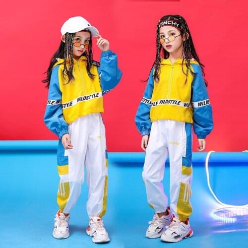 Sweatpants Tracksuit Hip Hop Big Children Clothes for Teenager Boys Girls Jacket Tops Dance Show Costumes Kids Clothing Girls