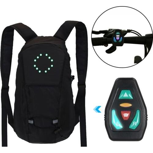 Bicycle Bag Waterproof Sport Backpack 15L LED Turn Signal Light Remote Control Safety Bag Outdoor Hiking Climbing Backpack
