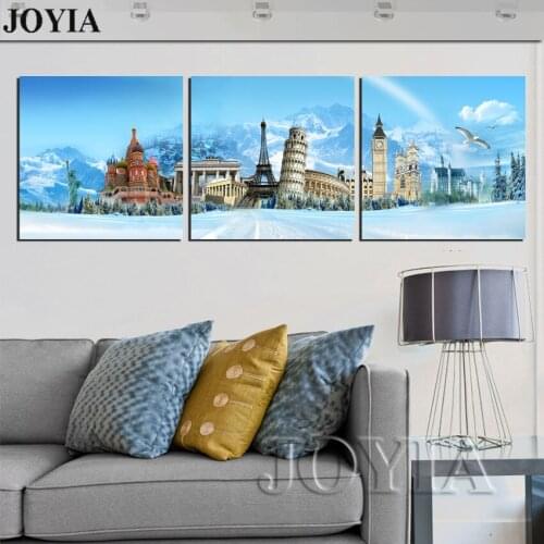 World Famous Landmark Wall Art Pictures Snow Ice Popular Landscape Canvas Print Paintings For Living Room Wall Decor No Frame