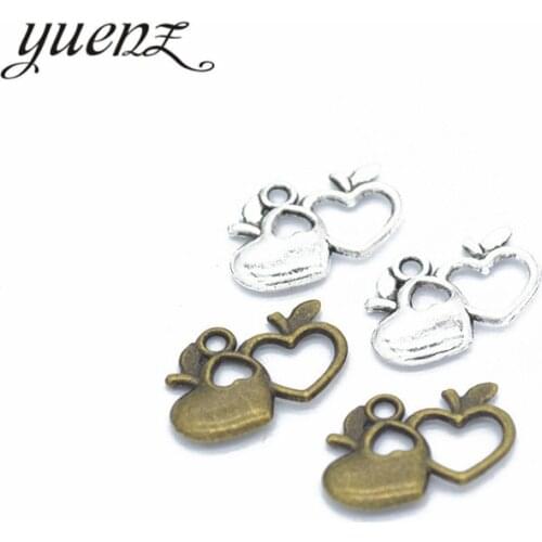 YuenZ 25 pcs 2 colors Antique silver color apple Charms Zinc Alloy necklace,earring bracelet jewelry DIY handmade 19*13mm K09