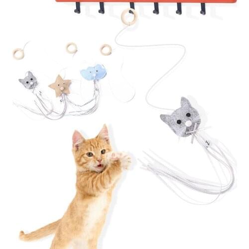 Funny Star Cloud Kitten Cat Teaser Bell Tassel Pull Ring Interactive Play Toy Cat Teaser Toy Pet Supplies Dropshipp