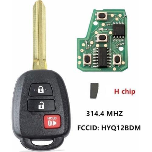 CN007101 Aftermarket Replacement 3 Button Toyota Rav4 Prius C Remote Key With 314Mhz G / H Chip FCCID Number HYQ12BDM