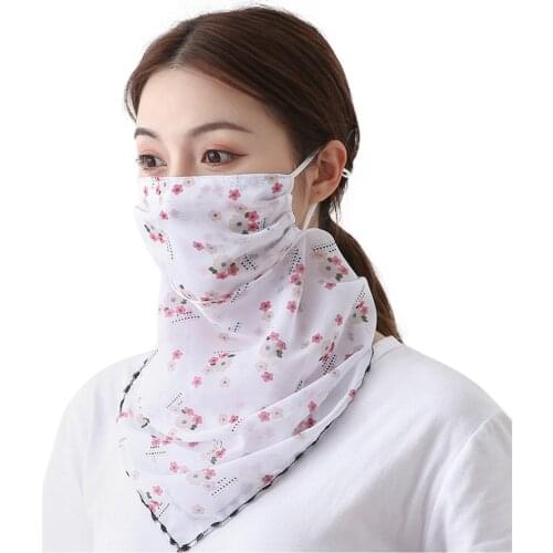 2020 Women Chiffon Scarf Silk Thin Breathable Face Cover Summer Quick Dry Hairband Head Scarf Bandana Hair Scarf For Ladies