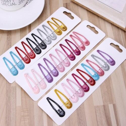 10Pcs Glitter Hair Clip Girl Hair Accessories Hairpins Fashion Headwear Barrette
