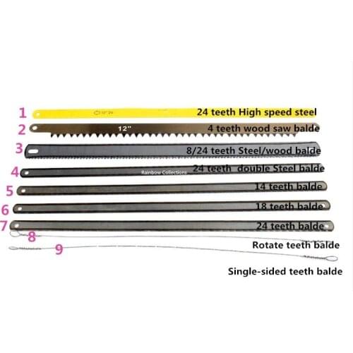 10pcs/set 12'/300mm Coarse fine tooth dental hand hacksaw blade steel bi-metal saw blade saw blade woodworking line garland