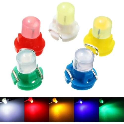 10Pcs T3 Lamp Gauge Dash Bulb Dashboard Instrument Light Wedge Interior Lamp White/Yellow/Blue/Red/Green