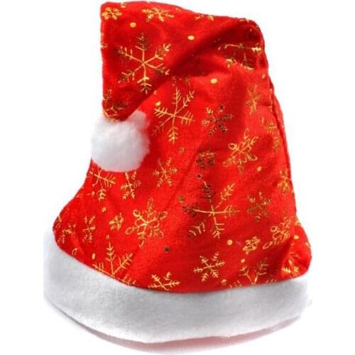 12pcs High-grade snowflake Christmas Hat Adult Christmas Party Cap Red Hat For Santa Claus Costume Christmas Decoration gift