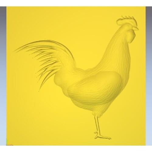 3d model relief for cnc in STL file format Rooster