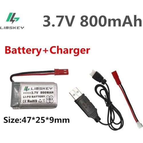 Limskey Battery 3.7V 800mah Lipo Battery For X400 X500 X800 HJ819 X25 With USB charger Helicoper Lipo 3.7 V 800 mah 902540 25C