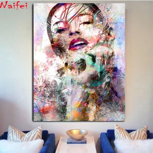 DIY Diamond Embroidery abstract colorful lady Full square 5d Diamond Painting Diamond Cross Stitch Mosaic Decoration Drawing