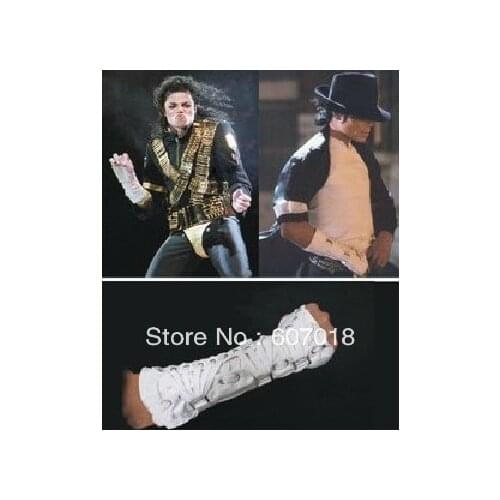 MJ Michael Jackson ultimate collection bandage Dangerous White Cotton ArmBrace Punk glove for performance