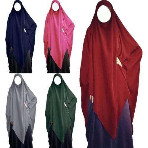 Large Khimar Muslim Women Hijab Overhead Prayer Dress Niquab Scarf Islam Jilbab Burka Full Cover Kaftan Ramadan Worship Service