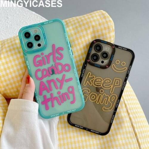 Coque for IPhone 12 Pro Case Clear Fashion Letters Phone Cases for Iphone 11 12 Pro Max Xs Max 7 8 Plus Xr X Soft TPU Cover