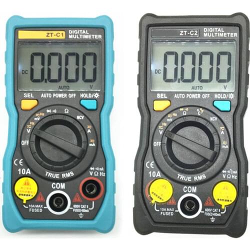 1pcs ZT-C1 ZT-C2 Digital Multimeter Tester True RMS 4000 Counts Multimetro AC DC Voltage Current Voltmeter with NCV Data Hold
