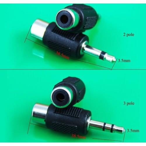 Cltgxdd 2pole/3pole 3.5mm Mono Male to RCA Female Audio Adapter Coupler