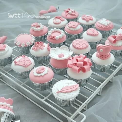 Artificial cupcake pink fake fondant cake molds clay Decorations fitting baby girls show/store showcase/ baking lover