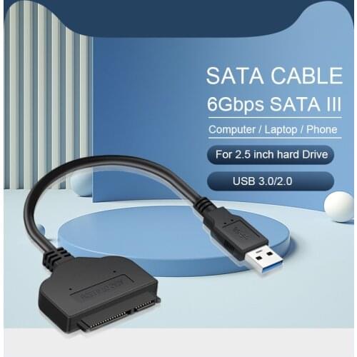 SATA USB 3.0 Cable 2.5'' External SSD HDD Adapter Hard Drive Portable Data Convertor Cable for Laptop Desktop Computer Component