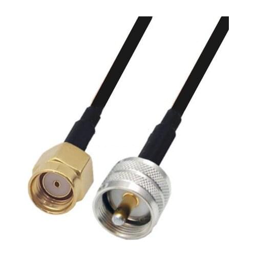RG58 Cable RP-SMA Male to UHF SO239 Male Connector WiFi Antenna Extension Pigtail jumper cable